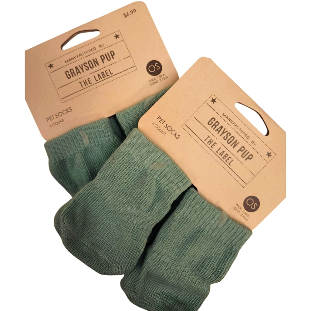 NWT Grayson Pup Four 4 Pairs Blue Dog Grip Socks